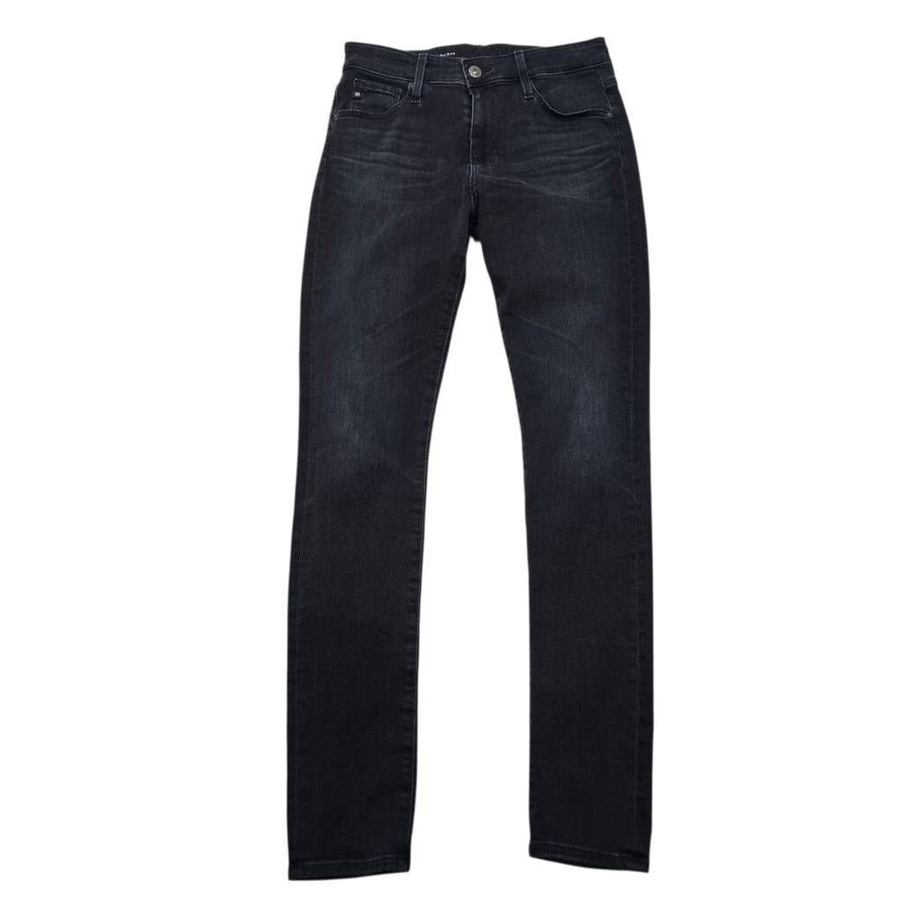 AG Farrah Skinny Ankle High Rise Jeans‎ Women's 26 Black Stretch Pockets Zip Fly